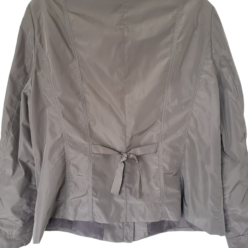 Barbara Lebek Ruffle Front Neutral Taupe Lightweight Spring Jacket AS IS - Picture 8 of 12